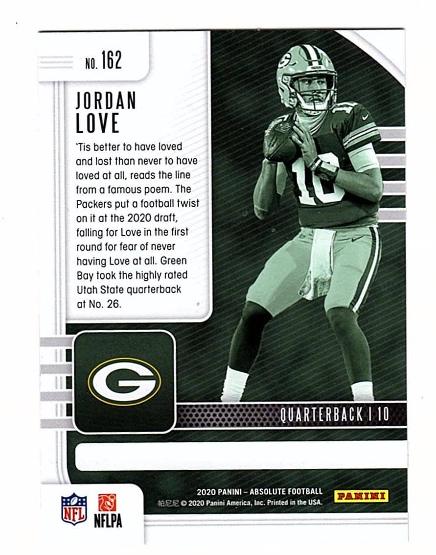 2020 PANINI - ABSOLUTE FOOTBALL - ROOKIE CARD - GREEN BAY PACKERS - JORDAN  LOVE - Sports Cards and Collectibles